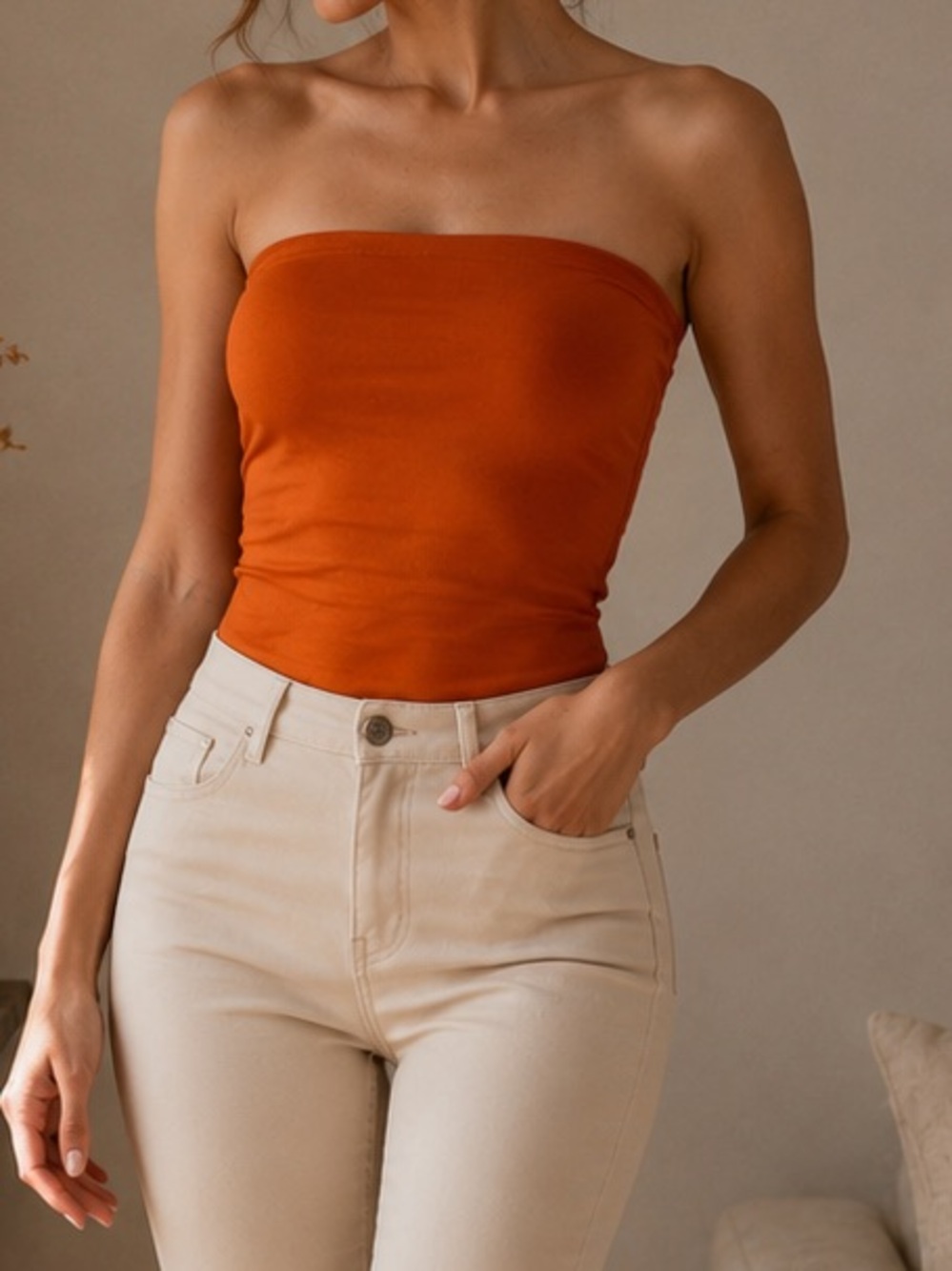 Stefanel Strapless Stretch Bodysuit